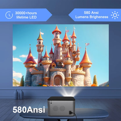 Android 11 4K Smart Projector 580ANSI 1920*1080P Full HD Wifi6 BT5.0 Allwinner H713 Voice Control Home Cinema Theater 
